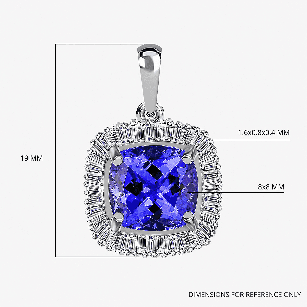 Rhapsody AAAA Tanzanite and E-F VS Diamond 2.40 ctw Halo Pendant without Chain in 950 Platinum