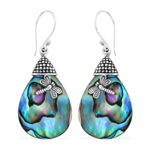 Abalone Shell Dragonfly Earrings in Sterling Silver