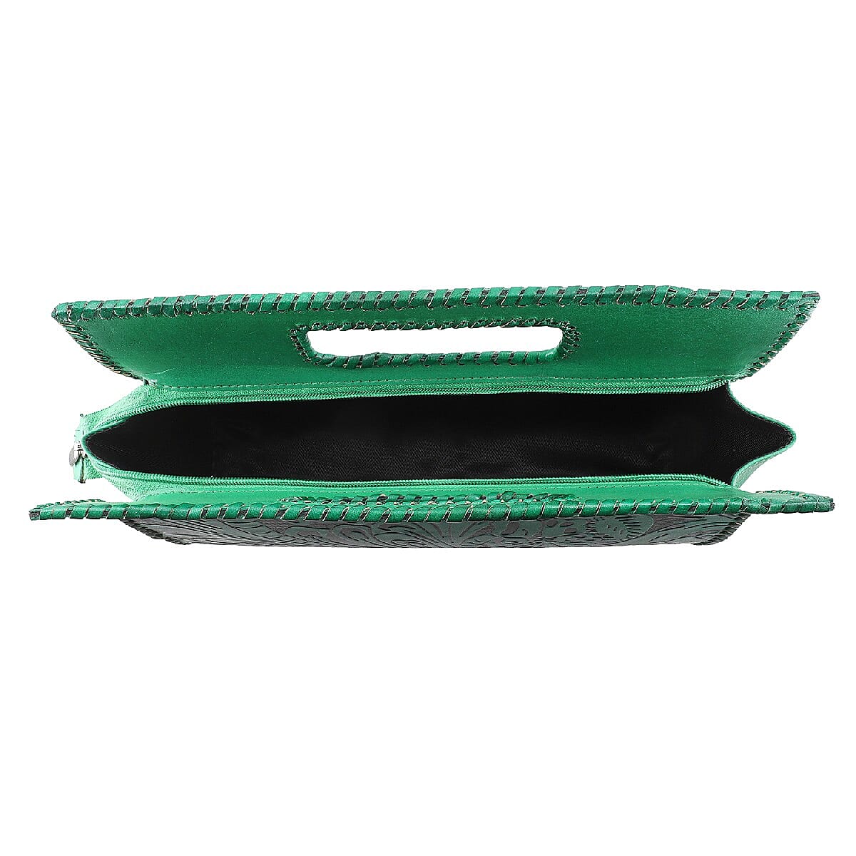 VIVID by SUKRITI - Green Floral 100% Genuine Leather Clutch Bag