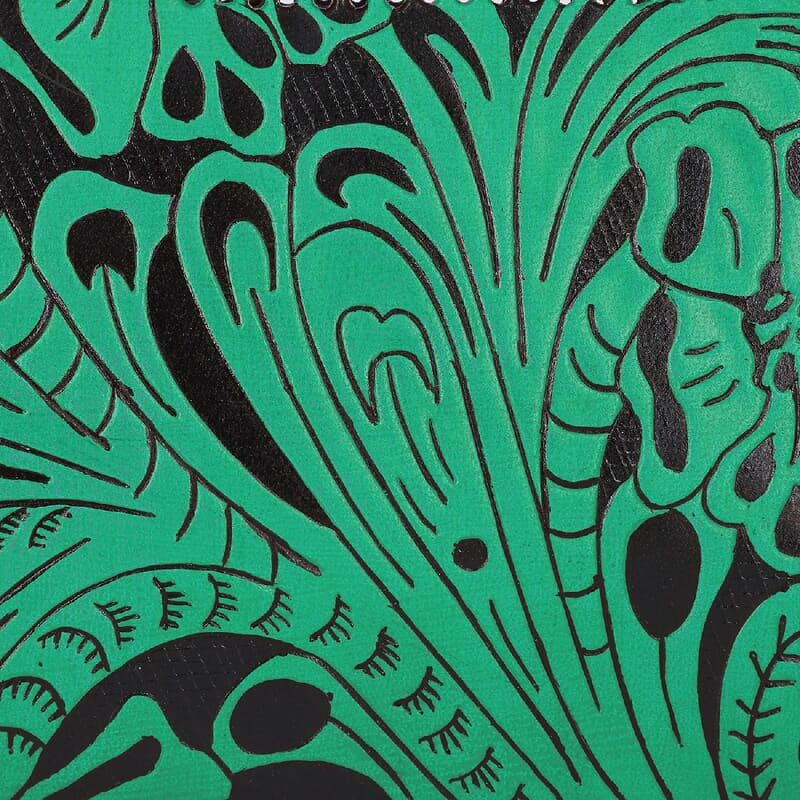 VIVID by SUKRITI - Green Floral 100% Genuine Leather Clutch Bag