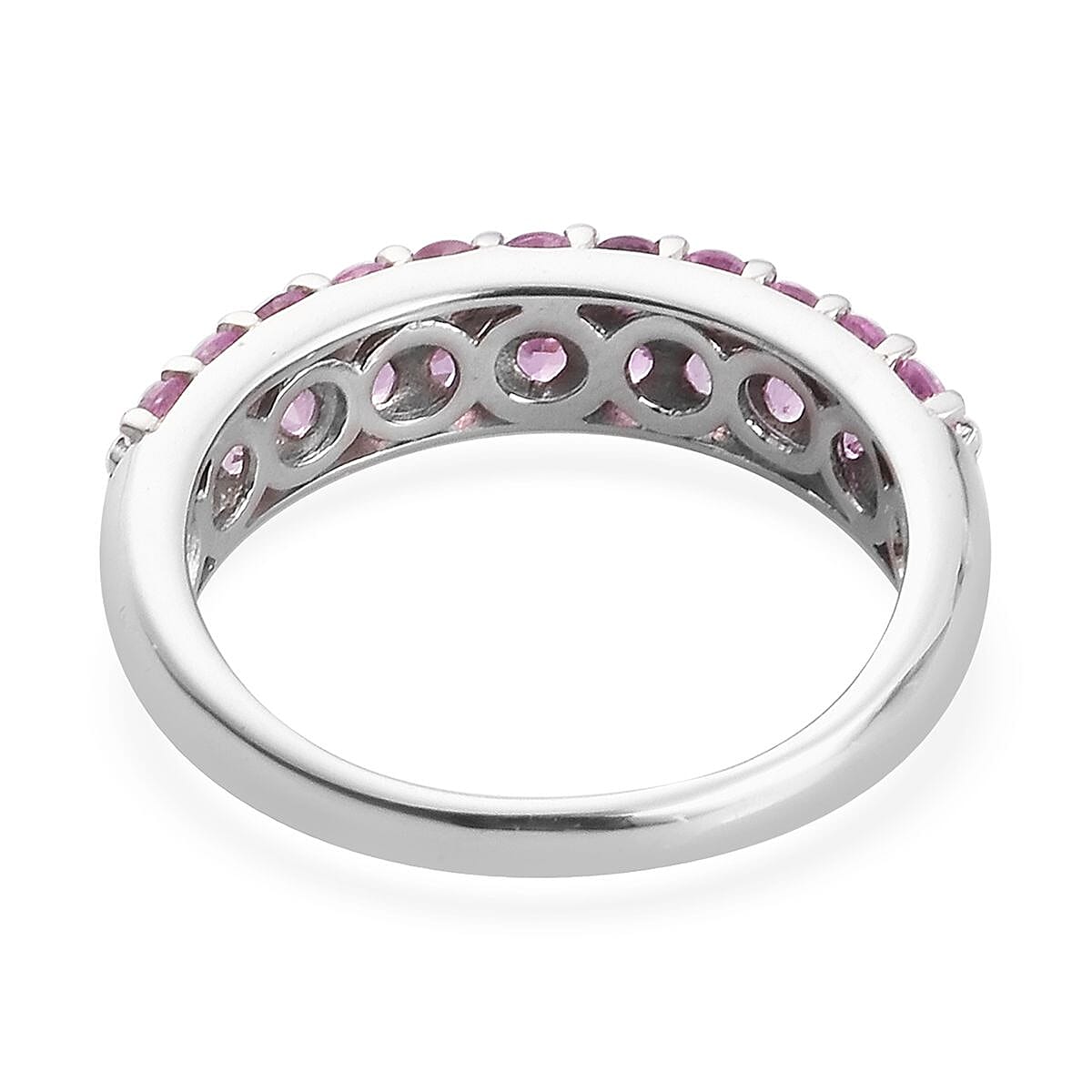 Madagascar Pink Sapphire Ring in Platinum Over Sterling Silver (Size 8.0) 1.75 ctw image number 4