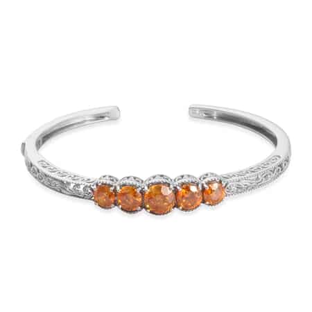Natural Picos Altos Sphalerite Cuff Bracelet in Platinum Over Sterling Silver (7.25 in) 14.30 Grams 8.90 ctw image number 0