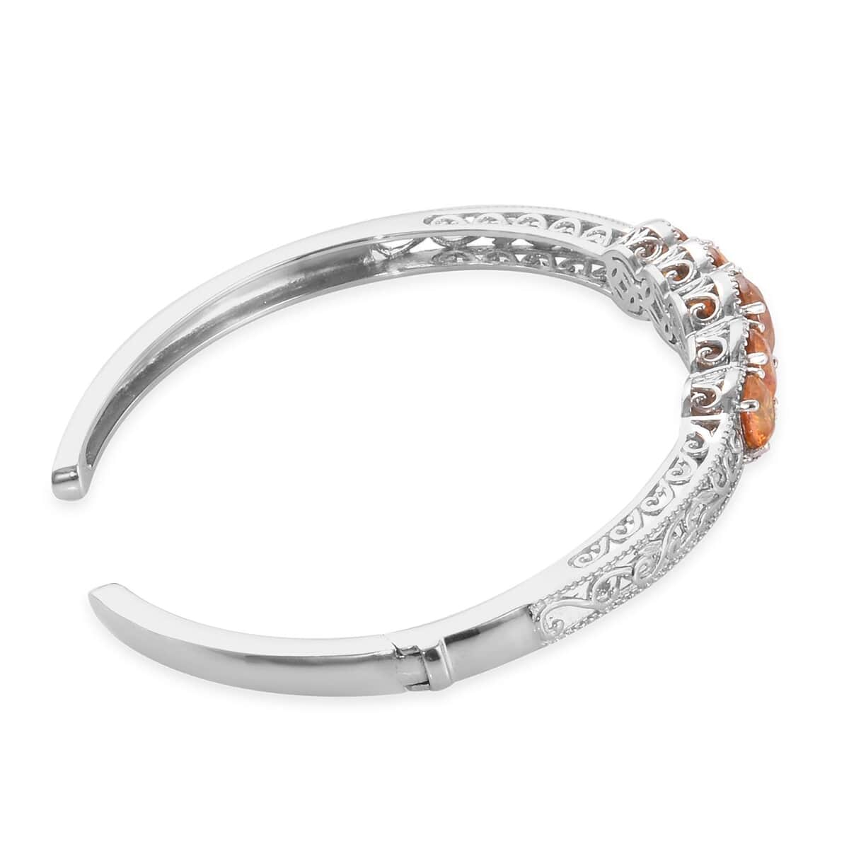 Natural Picos Altos Sphalerite Cuff Bracelet in Platinum Over Sterling Silver (7.25 in) 14.30 Grams 8.90 ctw image number 3