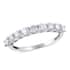 SGL Certified 10K White Gold G-H I3 Diamond 9 Stone Ring (Size 7.0) 3.60 Grams 1.00 ctw image number 0