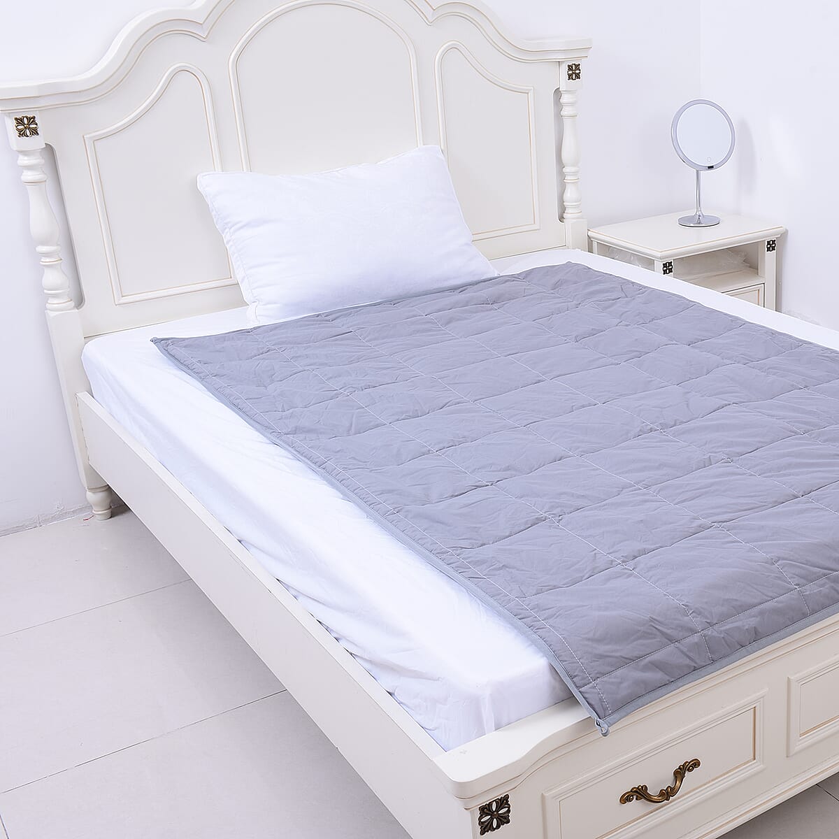 Homesmart Gray Natural Shungite Weighted Blanket with Removable Cotton Cover (48x74, Microfiber) (Approx 15 lbs) image number 0