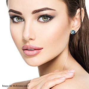 Galatea Pearl Collection Tahitian Cultured Pearl 10-11 mm and White Zircon Carved Floral Stud Earrings in Sterling Silver