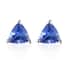 Tanzanite Stud Earrings in Platinum Plated Sterling Silver, Solitaire Studs For Women, Wedding Jewelry Gifts, Silver Earrings 0.65 ctw image number 0