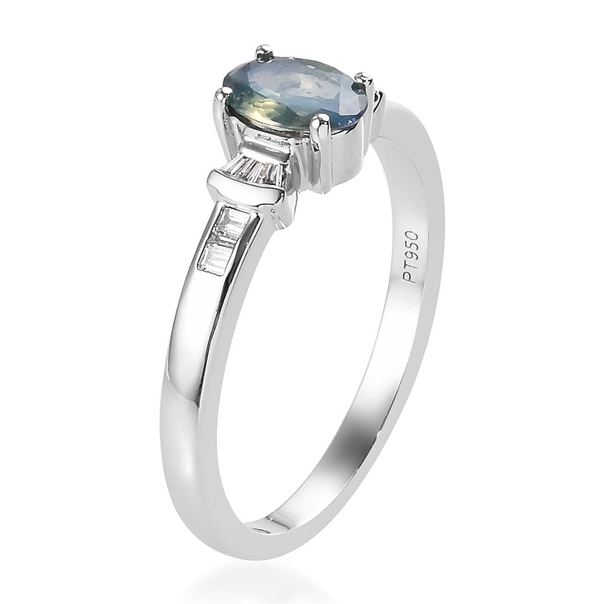 Rhapsody 1.00 ctw AAAA Narsipatnam Alexandrite and Diamond E-F VS2 Ring in 950 Platinum with Appraised Certificate (Size 8.0) 5 Grams image number 3