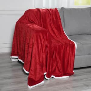 Red Microfiber Sherpa Throw Blanket | Microfiber Blanket | Sherpa Blanket | Soft Blanket | Bed Throws | Cozy Blanket