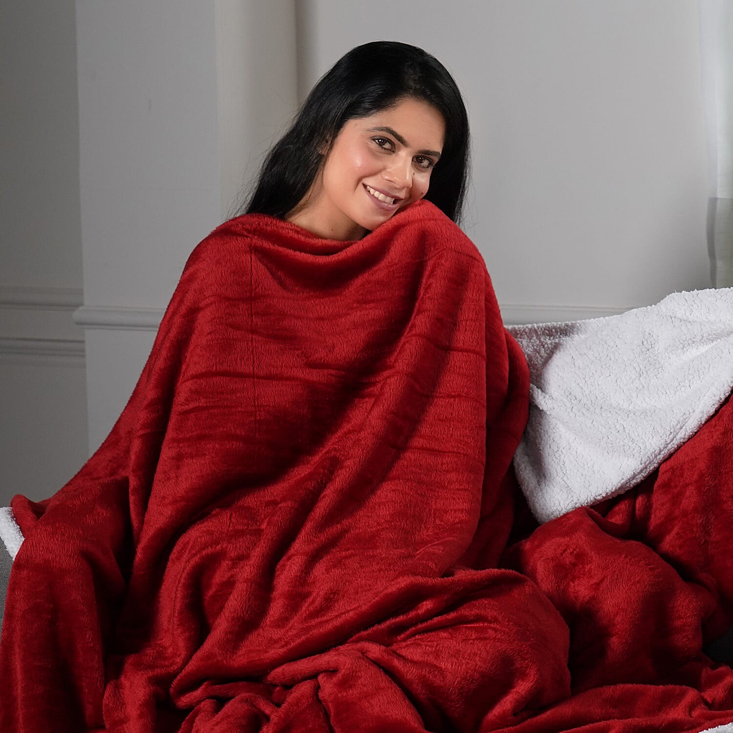 Red Microfiber Sherpa Throw Blanket | Microfiber Blanket | Sherpa Blanket | Soft Blanket | Bed Throws | Cozy Blanket