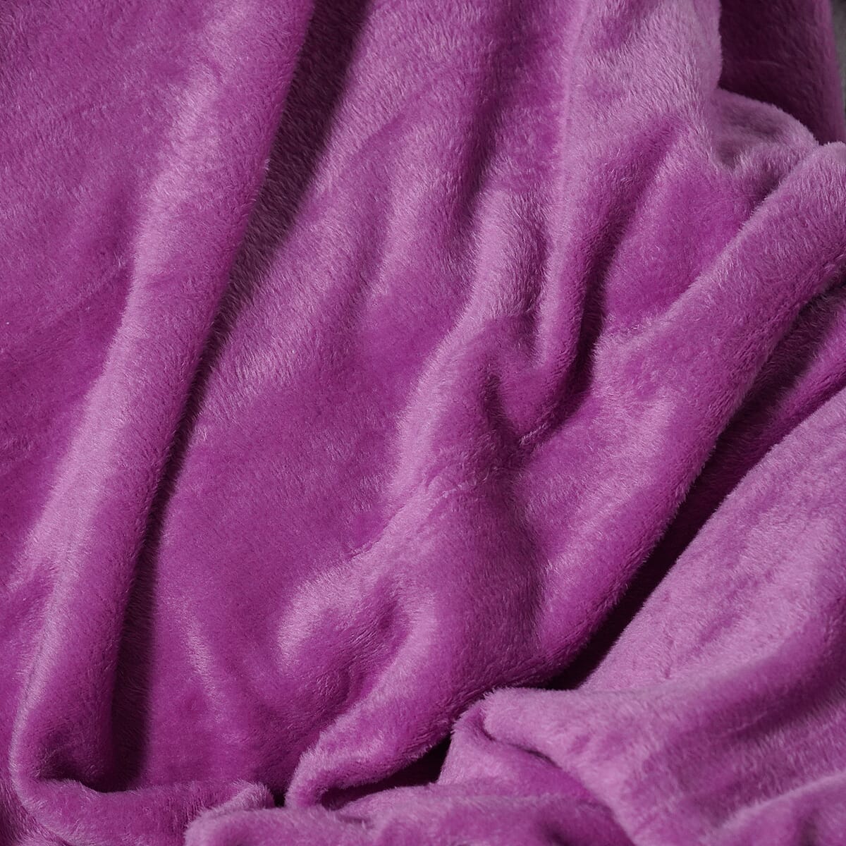 Purple Microfiber Sherpa Throw Blanket | Microfiber Blanket | Sherpa Blanket | Soft Blanket | Bed Throws | Cozy Blanket image number 2