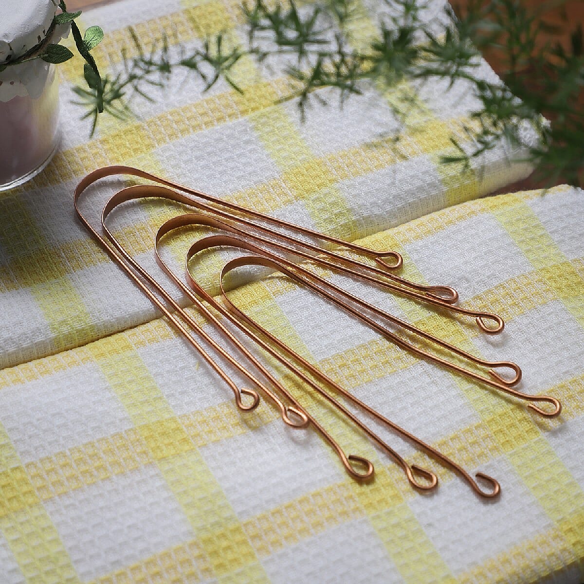 Set Of 5 Copper Tongue Cleaner with Gift Pouch image number 1