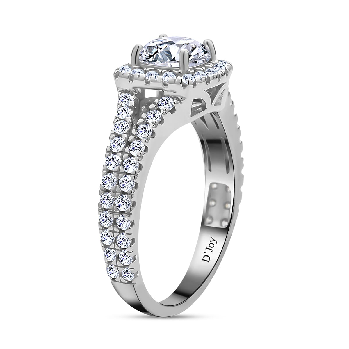 Moissanite Split Shank Ring in Sterling Silver (Size 7.0) 1.75 ctw image number 3