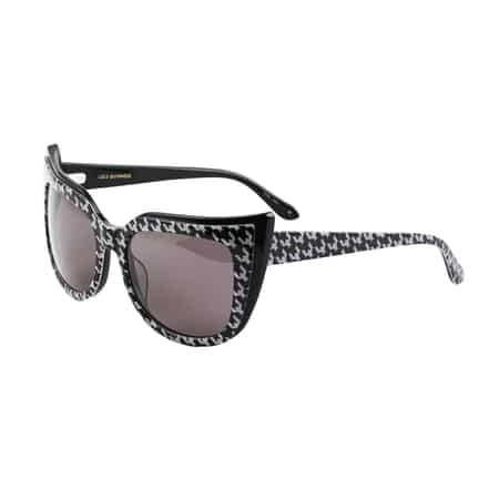 Lulu Guinness Black Houndstooth 100% UV Protection 54mm Cat Eye Sunglasses with Case , UV Cat Eye Sunglasses , Designer Polarized Sunglasses image number 0