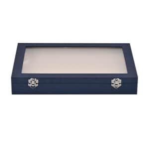 Navy Leatherette Anti Tarnish Lining Ring and Earring Box , Portable Jewelry Box for Women , Briefcase Style Jewelry Box , Jewelry Holder , Jewelry Storage , Jewelry Organizer