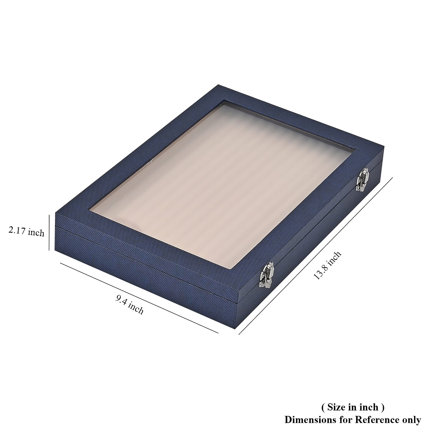 Navy Leatherette Anti Tarnish Lining Ring and Earring Box , Portable Jewelry Box for Women , Briefcase Style Jewelry Box , Jewelry Holder , Jewelry Storage , Jewelry Organizer