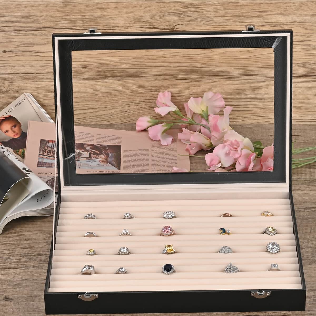 Buy Gray Leatherette Anti Tarnish Lining Ring and Earring Box , Portable Jewelry  Box for Women , Briefcase Style Jewelry Box , Jewelry Holder , Jewelry  Storage , Jewelry Organizer at ShopLC.