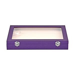 Purple Leatherette Anti Tarnish Lining Ring and Earring Box , Portable Jewelry Box for Women , Briefcase Style Jewelry Box , Jewelry Holder , Jewelry Storage , Jewelry Organizer