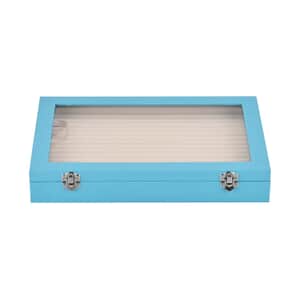 Turquoise Leatherette Anti Tarnish Lining Ring and Earring Box (150 Slot) (14x9.5x2)