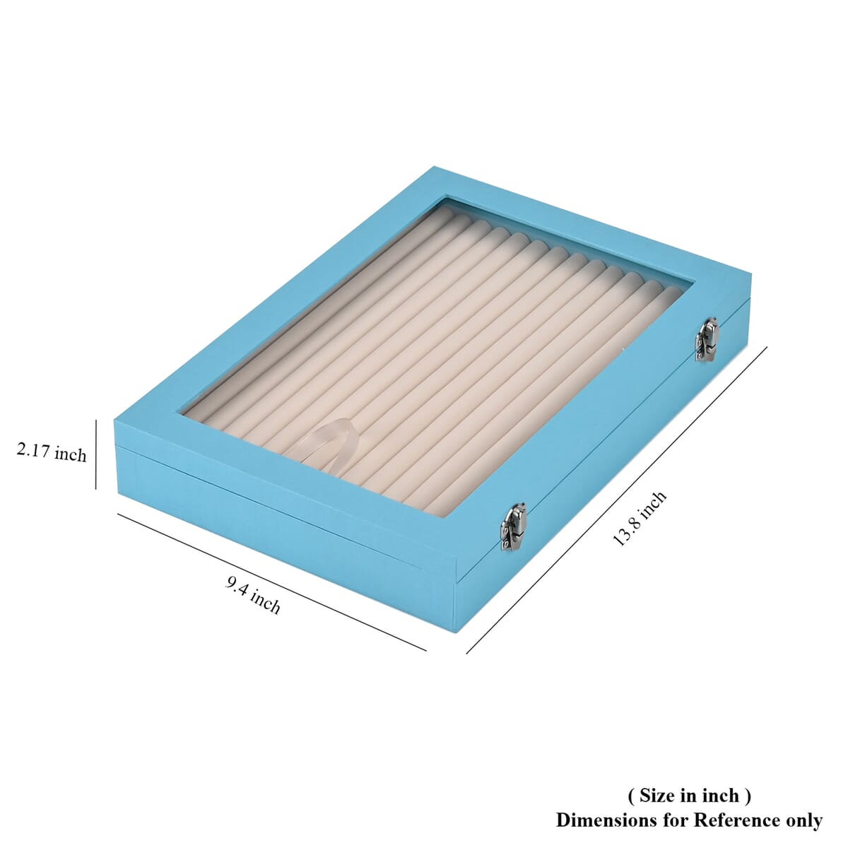 Turquoise Leatherette Anti Tarnish Lining Ring and Earring Box , Portable Jewelry Box for Women , Briefcase Style Jewelry Box , Jewelry Holder , Jewelry Storage , Jewelry Organizer image number 5