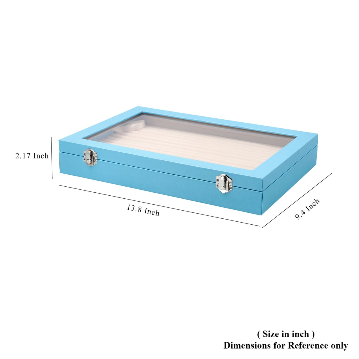 Turquoise Leatherette Anti Tarnish Lining Ring and Earring Box , Portable Jewelry Box for Women , Briefcase Style Jewelry Box , Jewelry Holder , Jewelry Storage , Jewelry Organizer image number 6