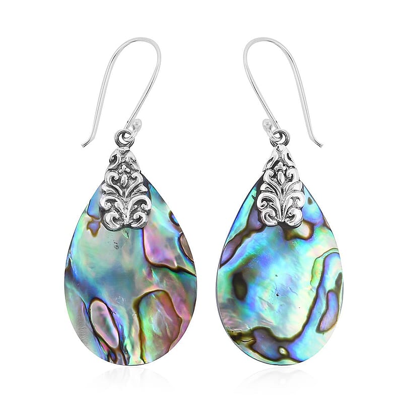 Abalone Shell Earrings in Sterling Silver