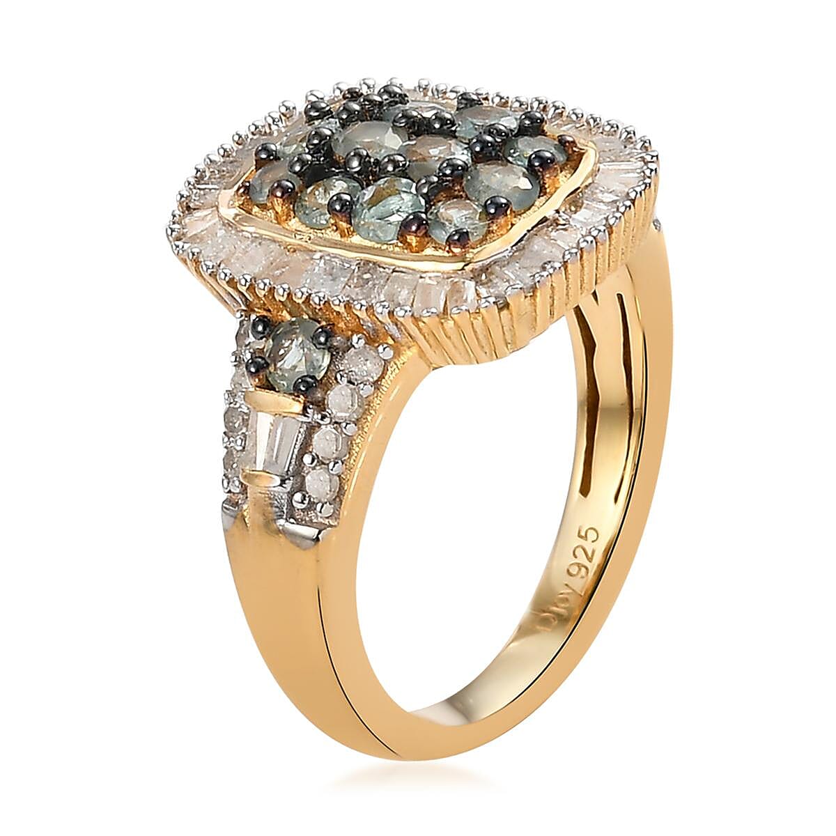 Narsipatnam Alexandrite and Diamond Ring in Black Rhodium and Vermeil Yellow Gold Over Sterling Silver 1.25 ctw image number 3