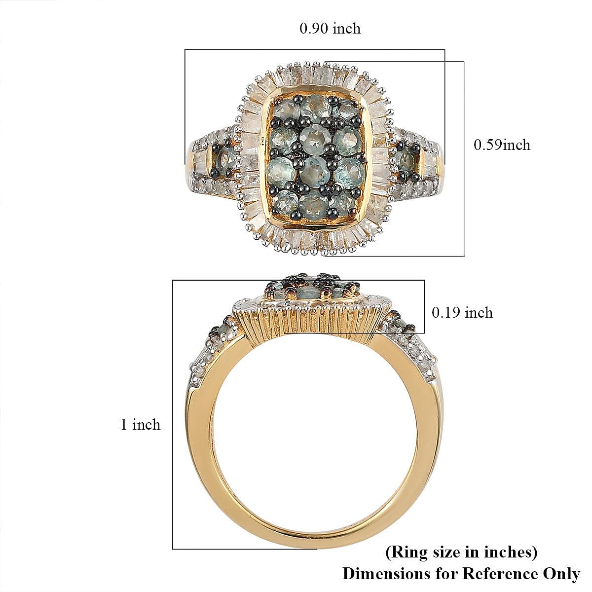 Narsipatnam Alexandrite and Diamond Ring in Black Rhodium and Vermeil Yellow Gold Over Sterling Silver (Size 6.0) 1.25 ctw image number 5