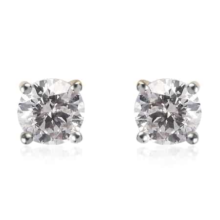 14K Yellow Gold G-H I1 Diamond Solitaire Stud Earrings 0.60 ctw image number 0