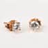 14K Yellow Gold G-H I1 Diamond Solitaire Stud Earrings 0.60 ctw image number 1