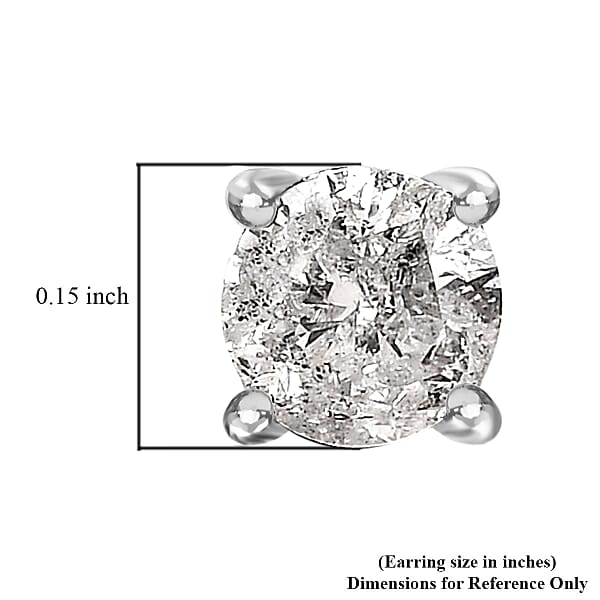 D'Joy Salt & Pepper Diamond Solitaire stud Earrings, Platinum Over Sterling Silver Earrings, Diamond Jewelry, Gifts For Her 1.00 ctw