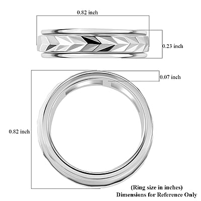 D'Joy Diamond Cut Spinner Ring in Sterling Silver, Fidget Rings for Anxiety, Promise Rings, Band Ring For Gift 3.65 Grams (Size 6.00)
