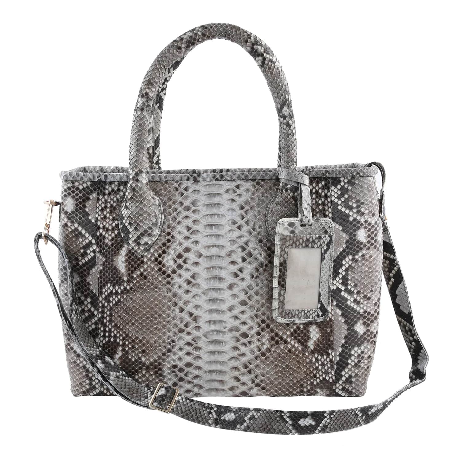 LILY deals & IVY SILVER SNAKE SKIN LARGE TOTE BAG