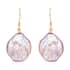 Keshi Purple Pearl Dangle Earrings in 14K Yellow Gold Over Sterling Silver image number 0