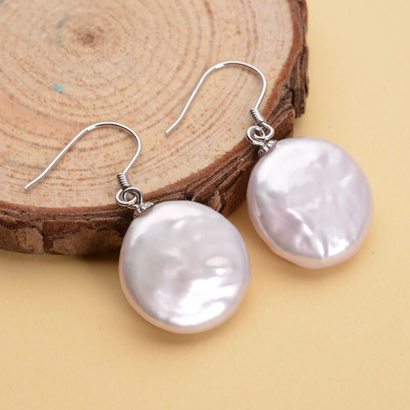 Keshi Pearl Dangle Earrings in Sterling Silver