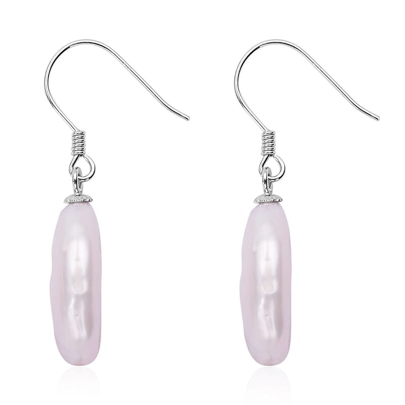 Keshi Pearl Dangle Earrings in Sterling Silver