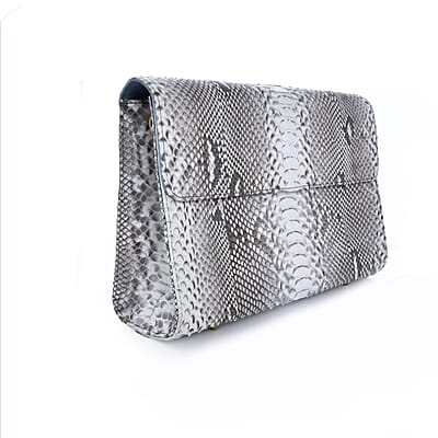 The Pelle Collection Natural Python Leather Evening Clutch Bag with Detachable Strap, Clutches for Women, Leather Handbag, Clutch Purse