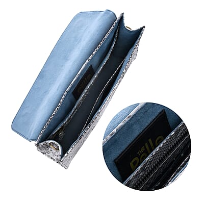 The Pelle Collection Natural Python Leather Evening Clutch Bag with Detachable Strap, Clutches for Women, Leather Handbag, Clutch Purse