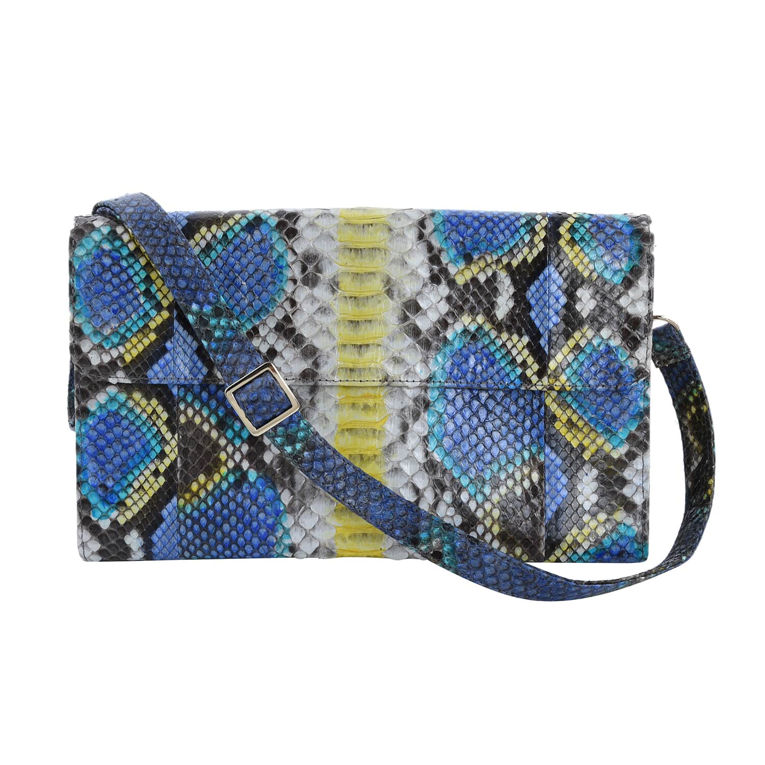 Peacock blue clutch discount bag