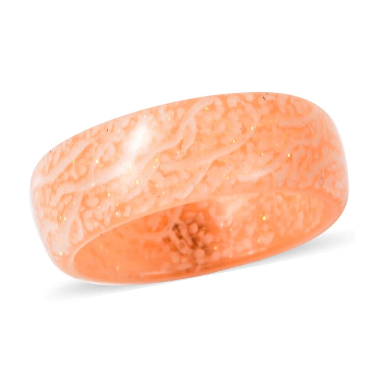 Glow in the Dark Orange Resin Band Ring (Size 6.0) image number 0