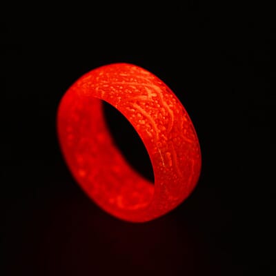 Glow in the Dark Orange Resin Band Ring (Size 6.0)