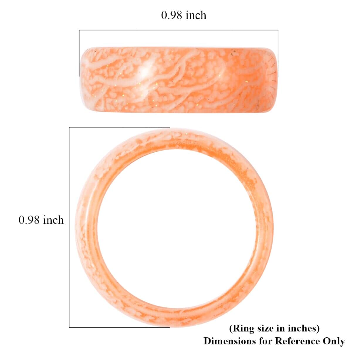 Glow in the Dark Orange Resin Band Ring (Size 6.0) image number 5