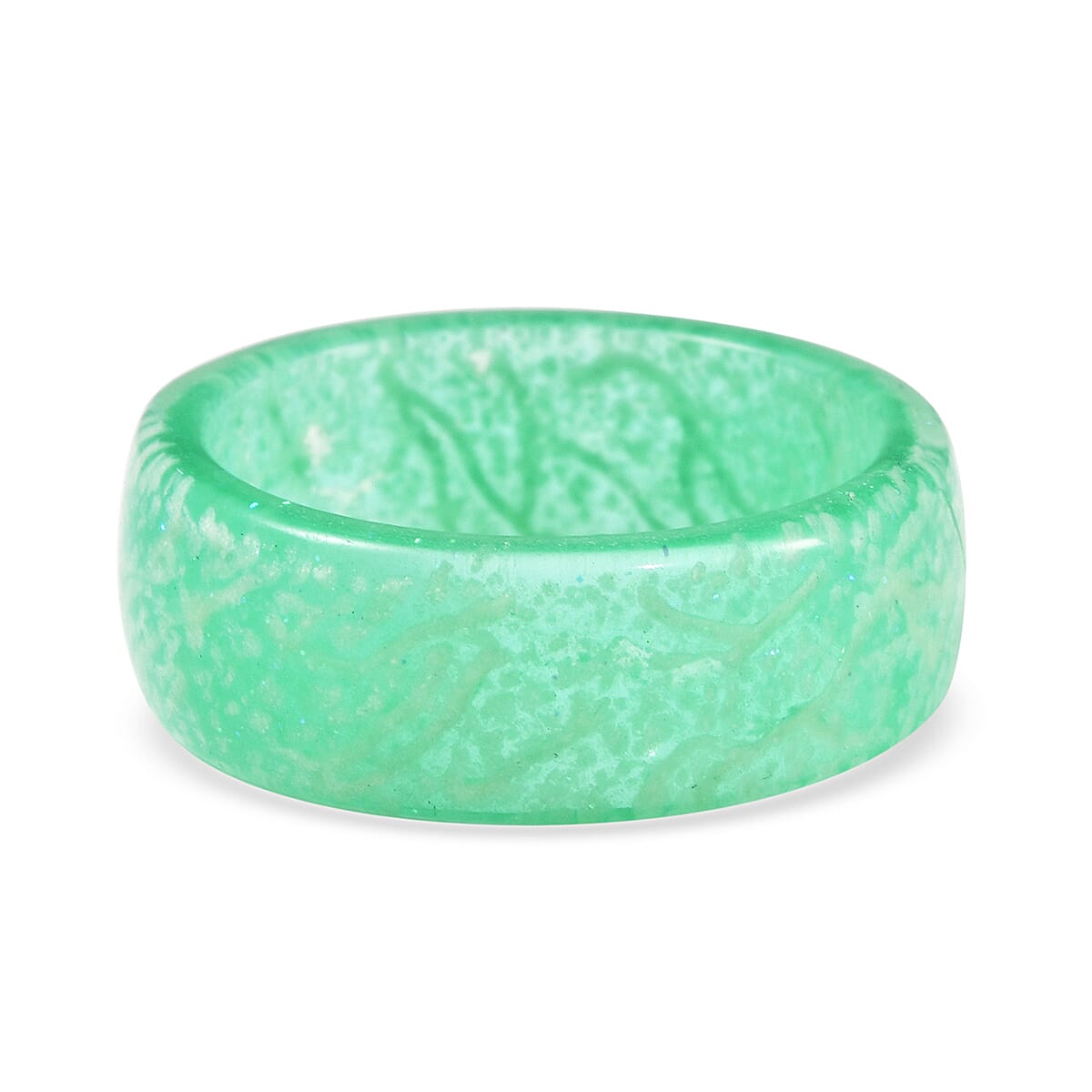 Glow in the Dark Green Resin Band Ring (Size 8.0) image number 4