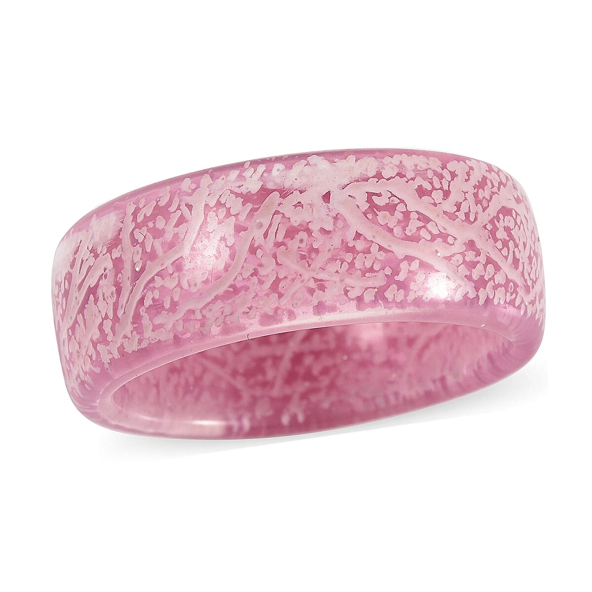 Glow in the Dark Pink Resin Band Ring (Size 10.0)
