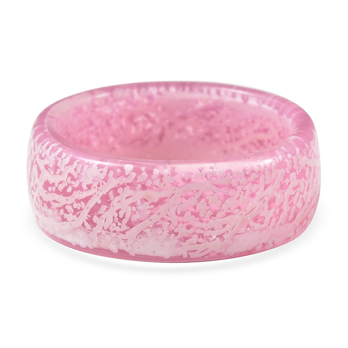 Glow in the Dark Pink Resin Band Ring (Size 10.0)