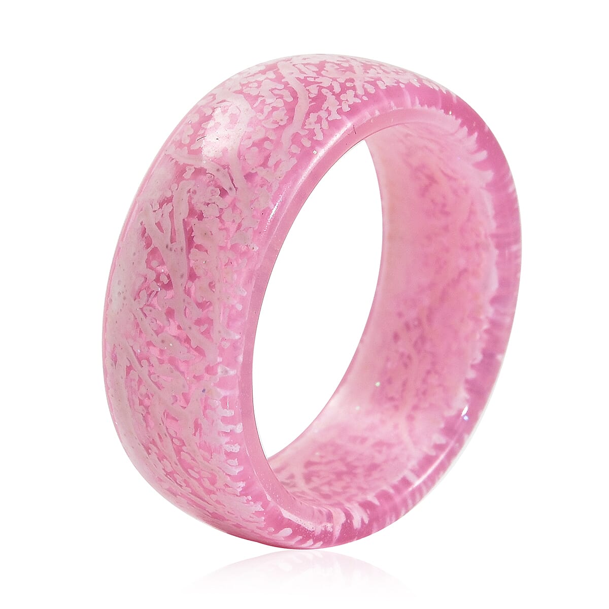Glow in the Dark Pink Resin Band Ring (Size 6.0)