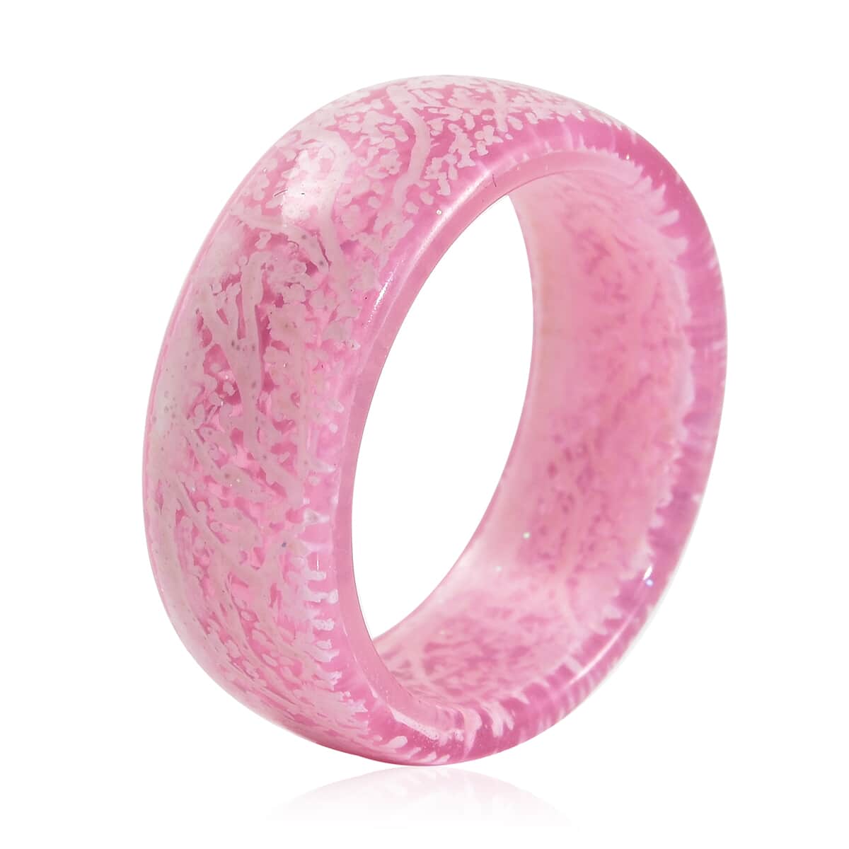 Glow in the Dark Pink Resin Band Ring (Size 6.0) image number 3