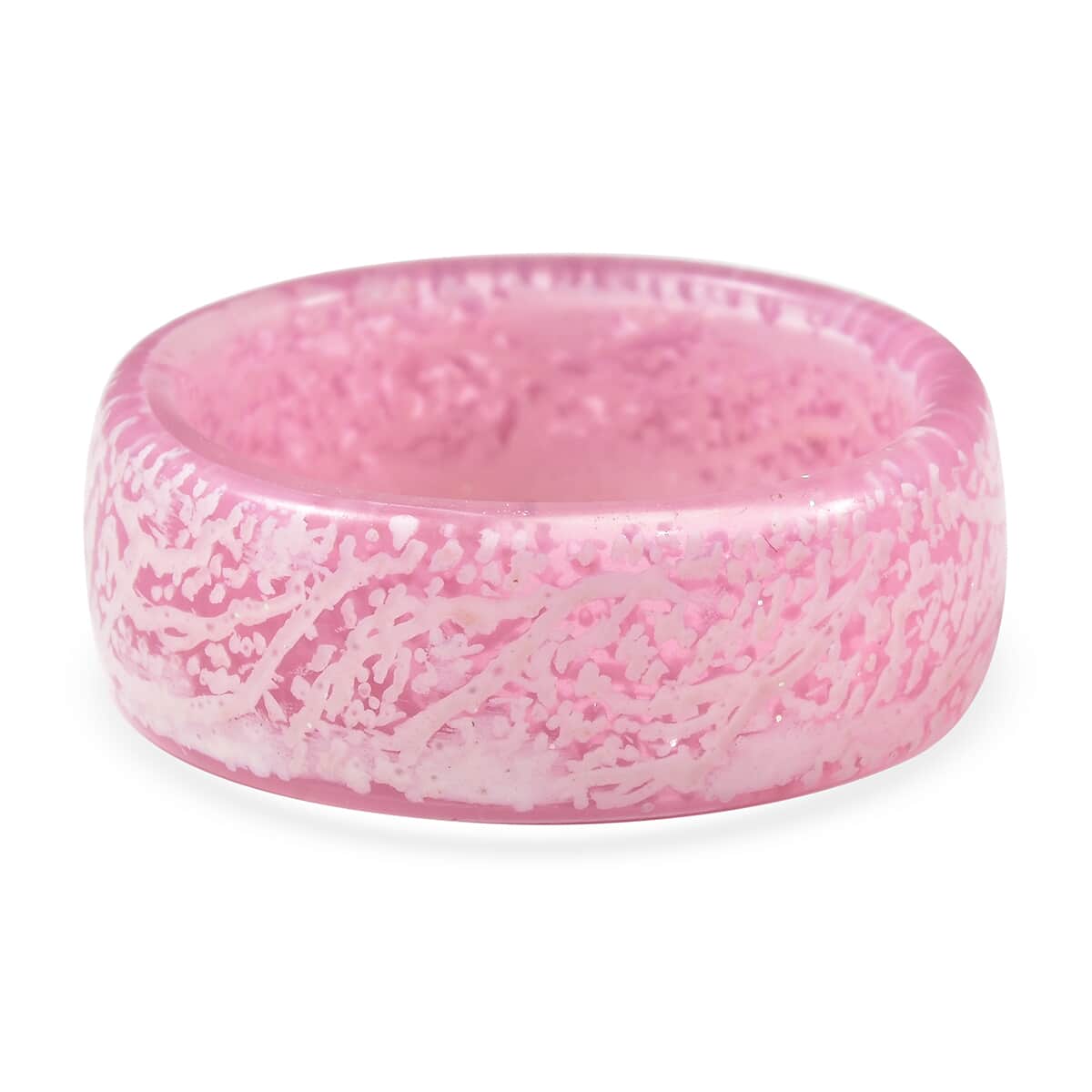 Glow in the Dark Pink Resin Band Ring (Size 6.0) image number 4