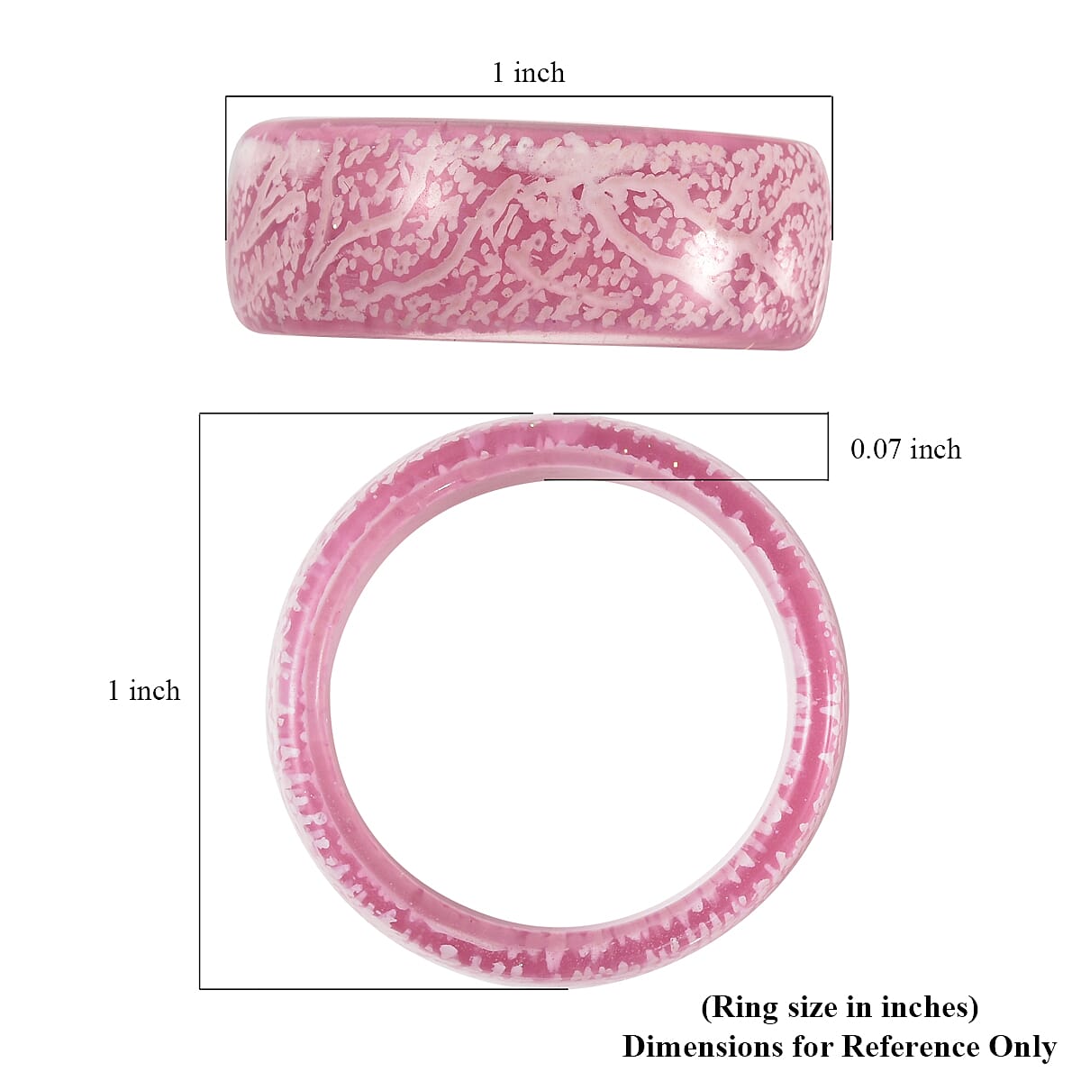 Glow in the Dark Pink Resin Band Ring (Size 6.0)