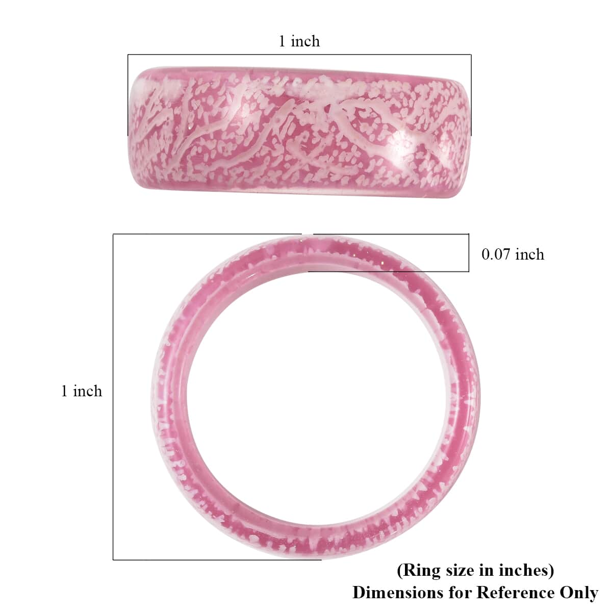 Glow in the Dark Pink Resin Band Ring (Size 6.0) image number 5
